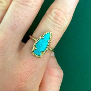 Kendra Scott Arrow Head Ring in Gold and Turquoise